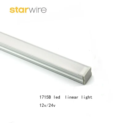 1715 15.8W 10W 5W /M Iluminación lineal LED de aluminio con lente cuadrada montada en superficie pequeña